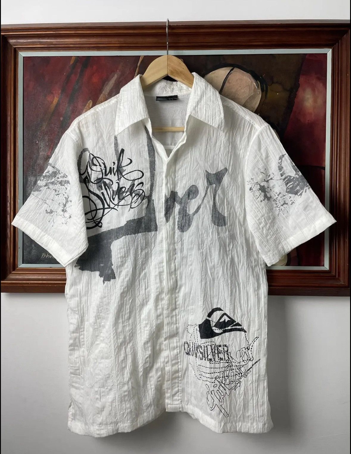 Quiksilver Vintage Unique Quiksilver Surf «CRINKLE» Shirt Size XL-XXL Size US XL / EU 56 / 4 - 3 Thumbnail