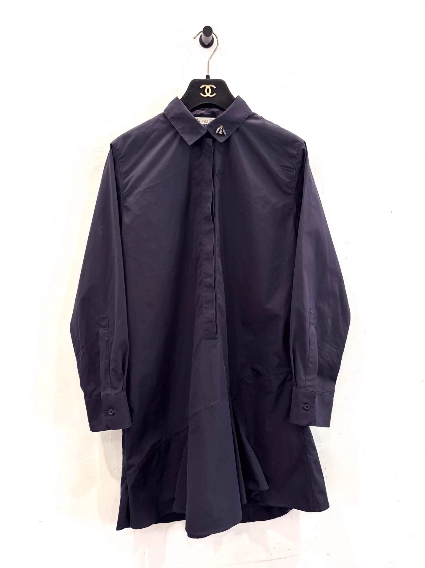 Dior Dior Black Women's Shirt Jacket Bee Collar Crystals Size S / US 4 / IT 40 - 1 Thumbnail
