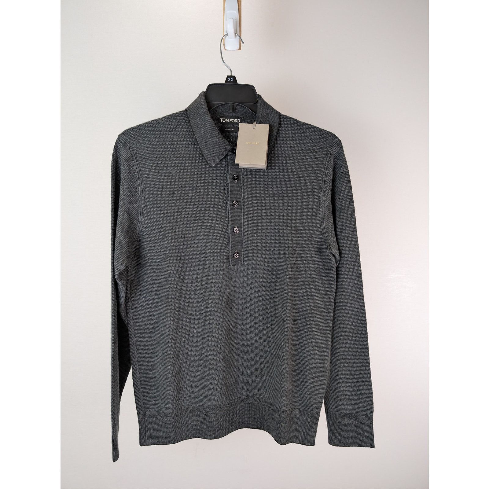 Tom Ford o1rshd1 Knitwear Polo Shirt Knitted in Grey 46 Size US S / EU 44-46 / 1 - 8 Thumbnail