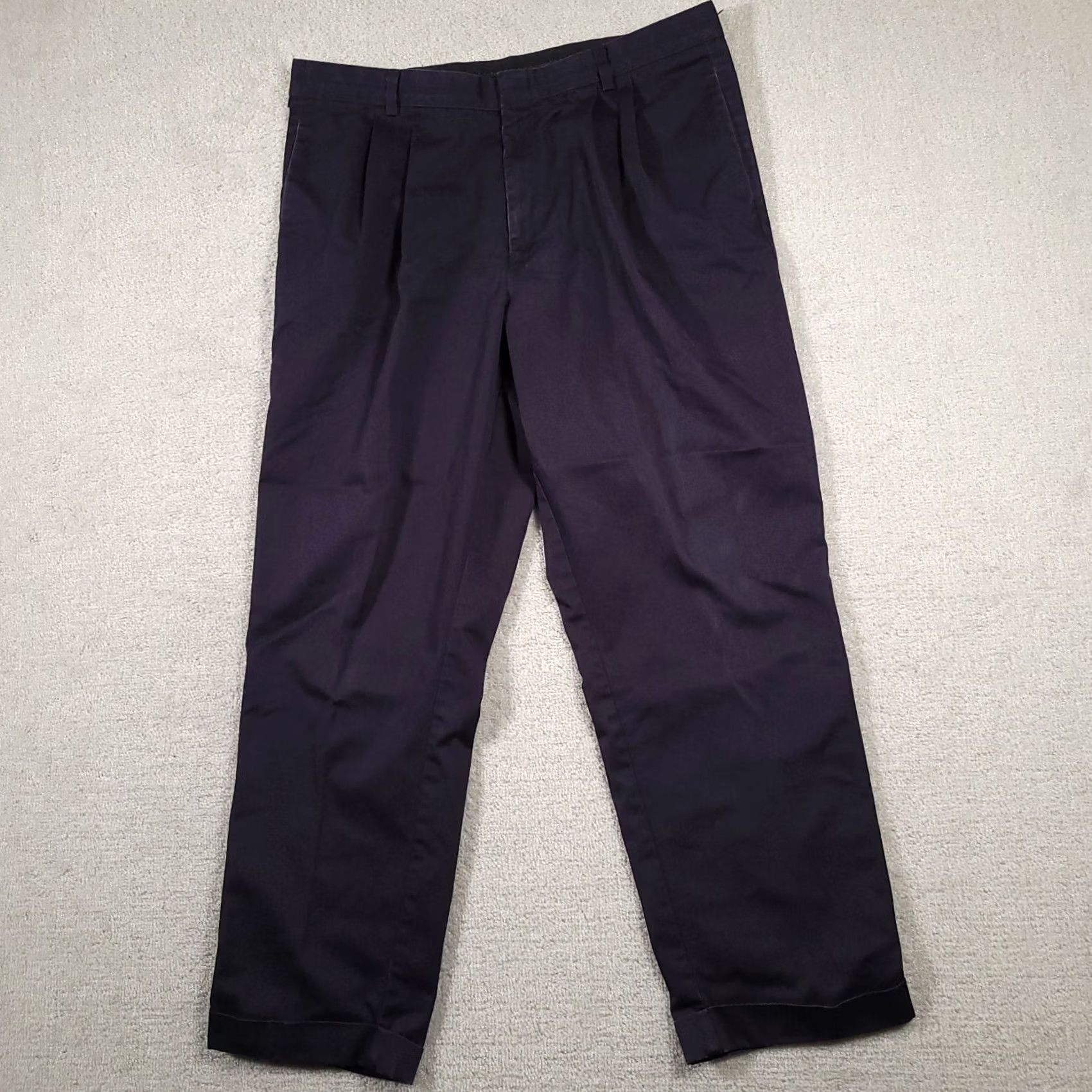 Dockers DOCKERS Pants Mens 38x32 Blue Pleated Stain Defender Straight Leg Cuffed 90s Size US 38 / EU 54 - 2 Thumbnail