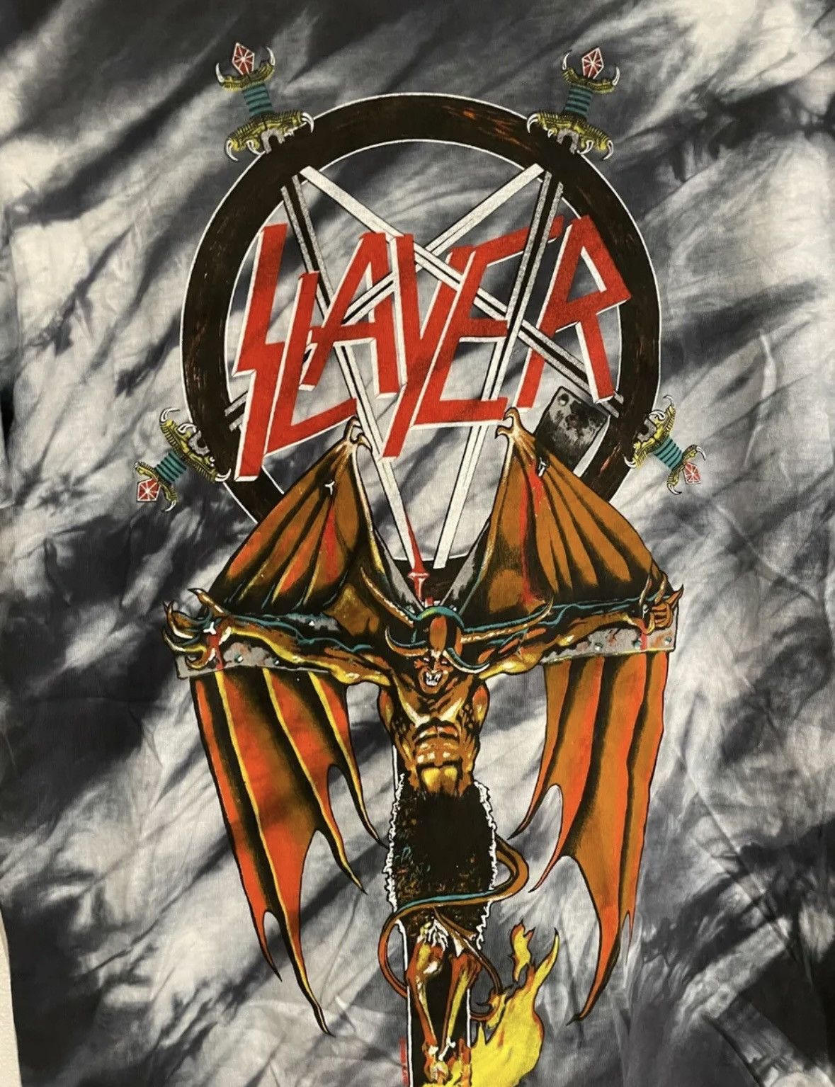 Hanes VERY RARE AUTHENTIC VINTAGE 1988 SLAYER TIE DYE WINTERLAND L Size US L / EU 52-54 / 3 - 3 Thumbnail
