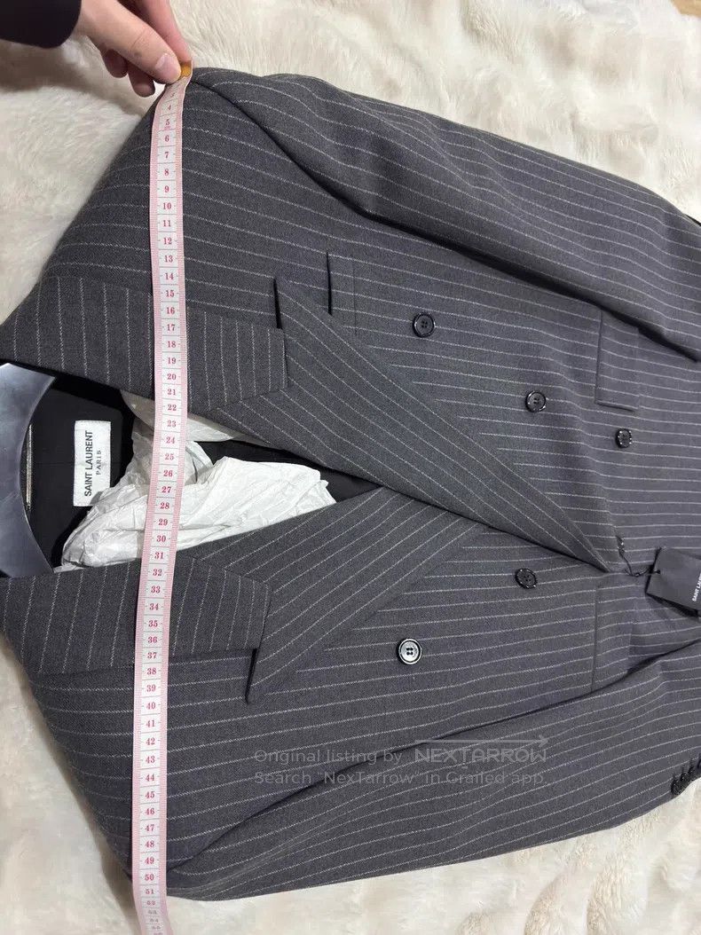Saint Laurent Paris Saint Laurent Paris Flannel Double-breasted Men's Suit Jac Size US M / EU 48-50 / 2 - 7 Thumbnail