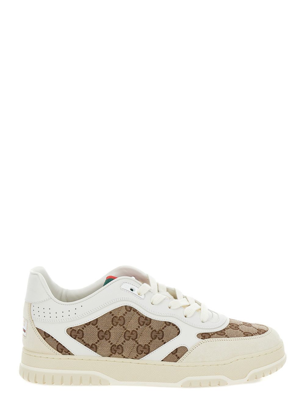 Gucci 'Re-Web' Beige Low Sneakers with GG Logo in Leather and Tech Fabric Men Size US 11 / EU 44 - 1 Thumbnail