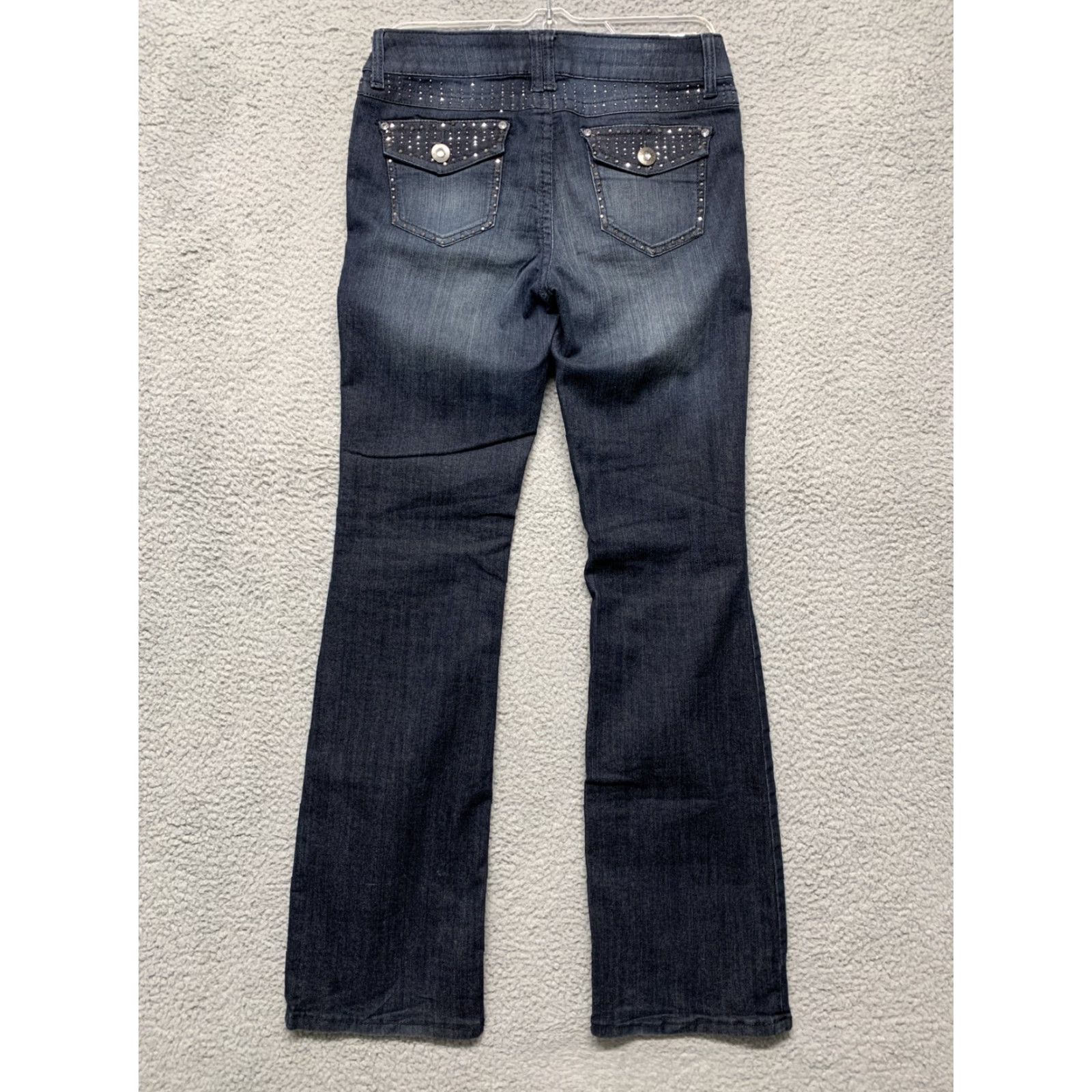 Denime Mudd Jeans Bootcut 5-Pocket Denim Blue Jeans Women's Sz 7 Multiple Pockets Sequins Buttons Size 28" / US 6 / IT 42 - 4 Thumbnail