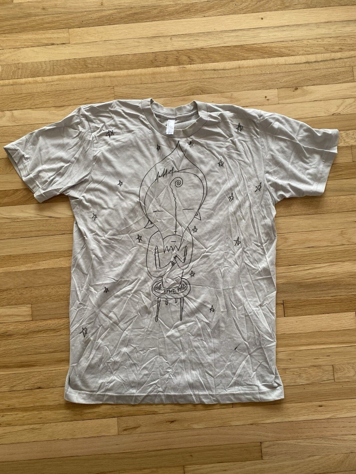 Band Tees Jeff Mangum Rare Hand Drawn T-shirt signed by NMH full band Size US M / EU 48-50 / 2 - 2 Thumbnail
