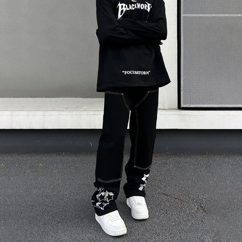 Japanese Brand × Vintage Graphic Jeans Men Y2k Flower Vaqueros Trousers Embroidery Size US 32 / EU 48 - 3 Thumbnail