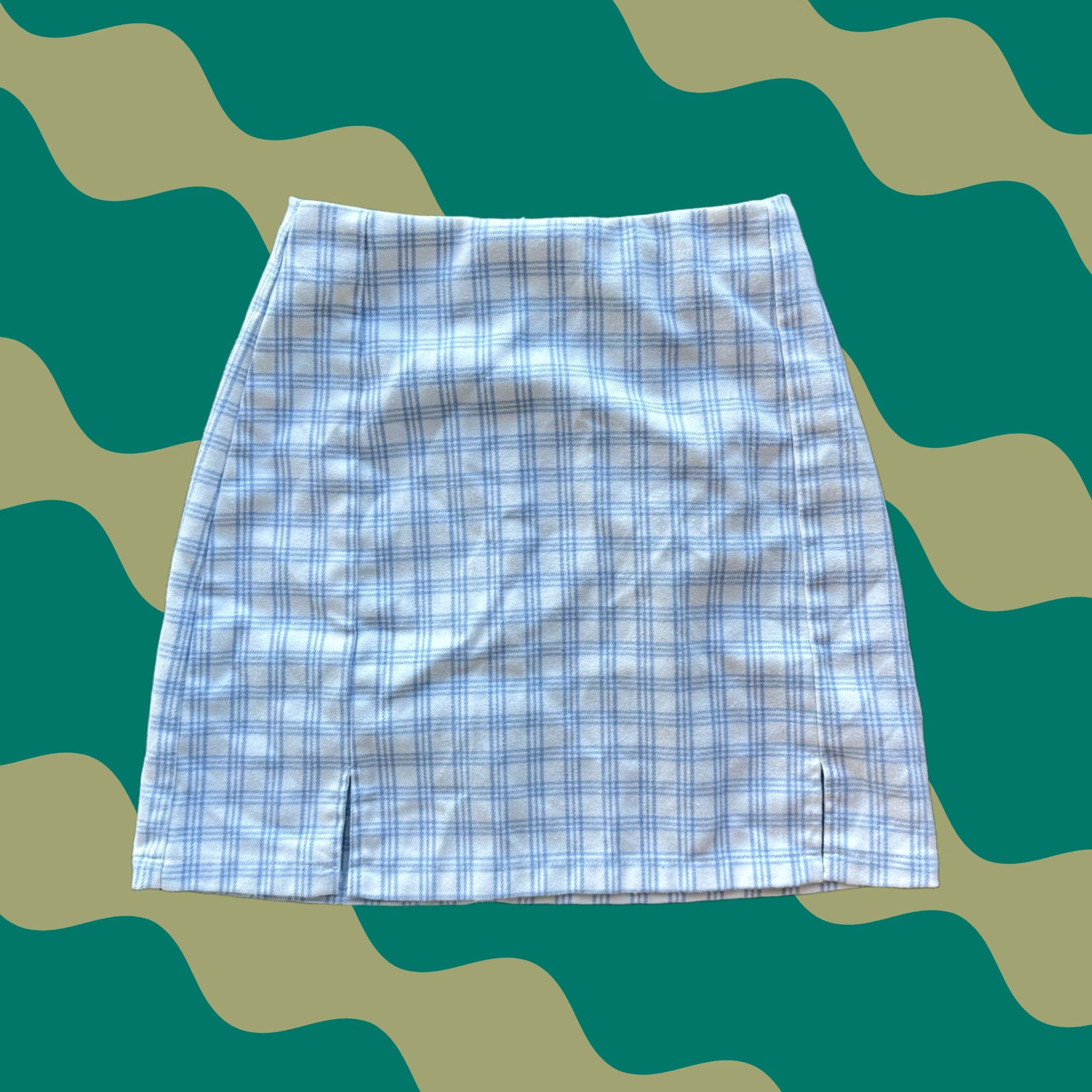 Vintage VINTAGE John Galt Blue Plaid Gingham White Mini Skirt Small Womens Size 28" / US 6 / IT 42 - 1 Thumbnail