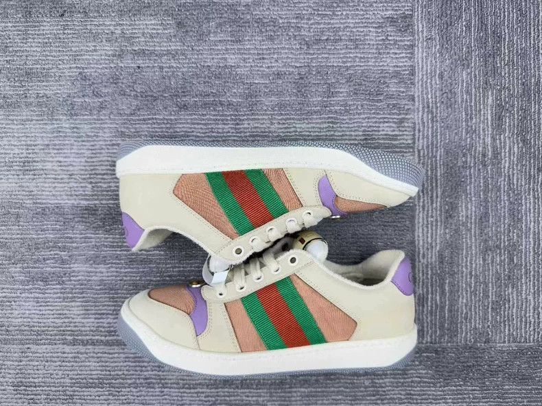 Gucci Gucci Pink Purple Dirty Sneakers Size 35-2505 Size US 4.5 / IT 34.5 - 5 Thumbnail