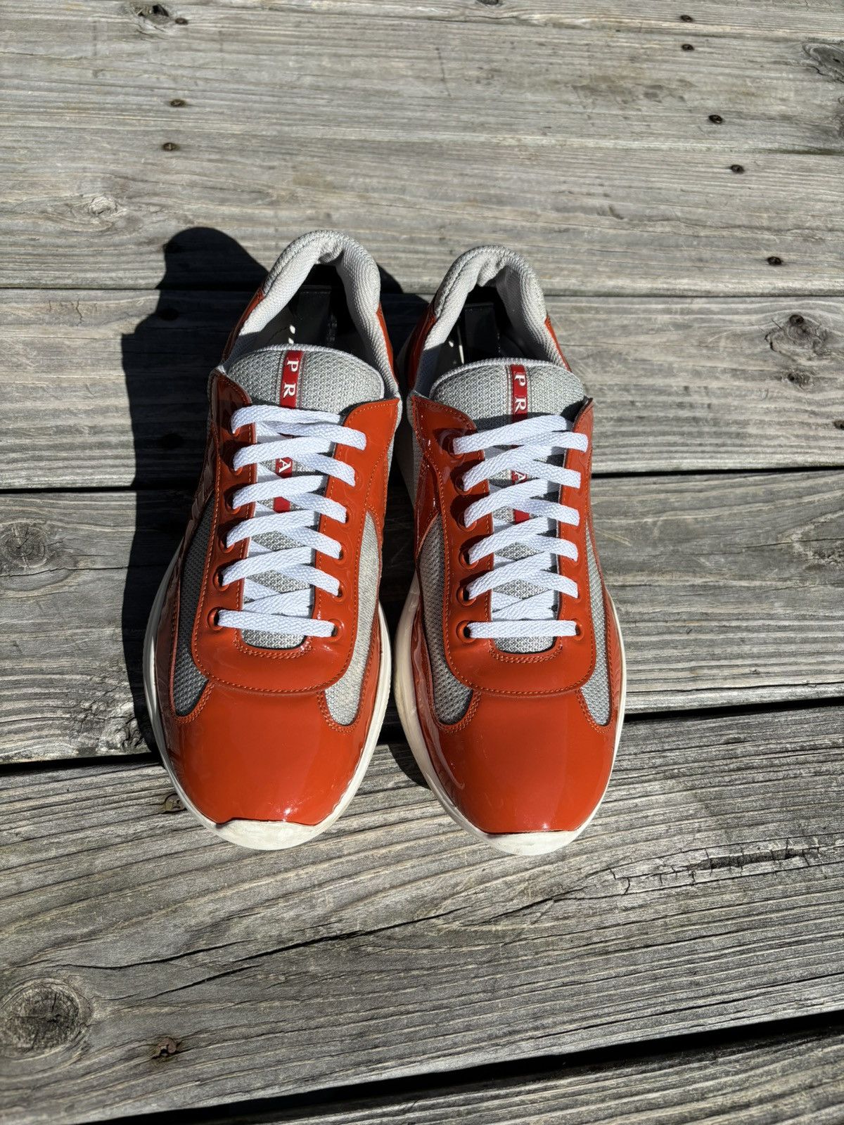 Prada Americas Cup Orange Patent Size 9 Size US 9 / EU 42 - 4 Thumbnail
