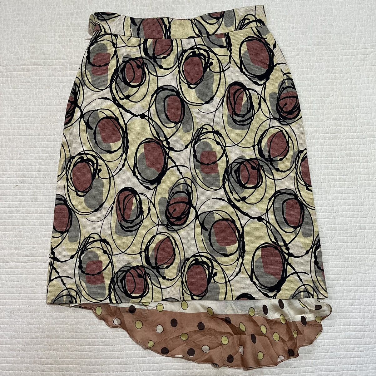 Marni MARNI 3D PRINTED DOUBLE LAYERED ASYMMETRICAL SKIRT Size 28" / US 6 / IT 42 - 2 Thumbnail