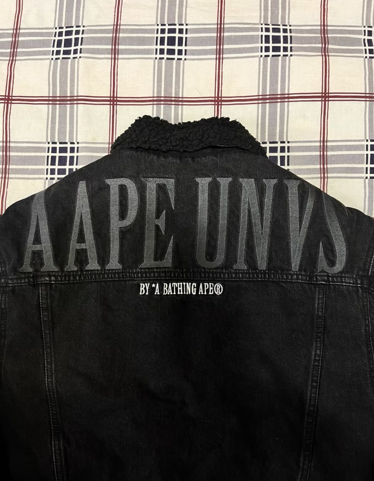 Bape AAPE OG Nigo era shearling jacket, latest black denim jacket Size US M / EU 48-50 / 2 - 8 Thumbnail