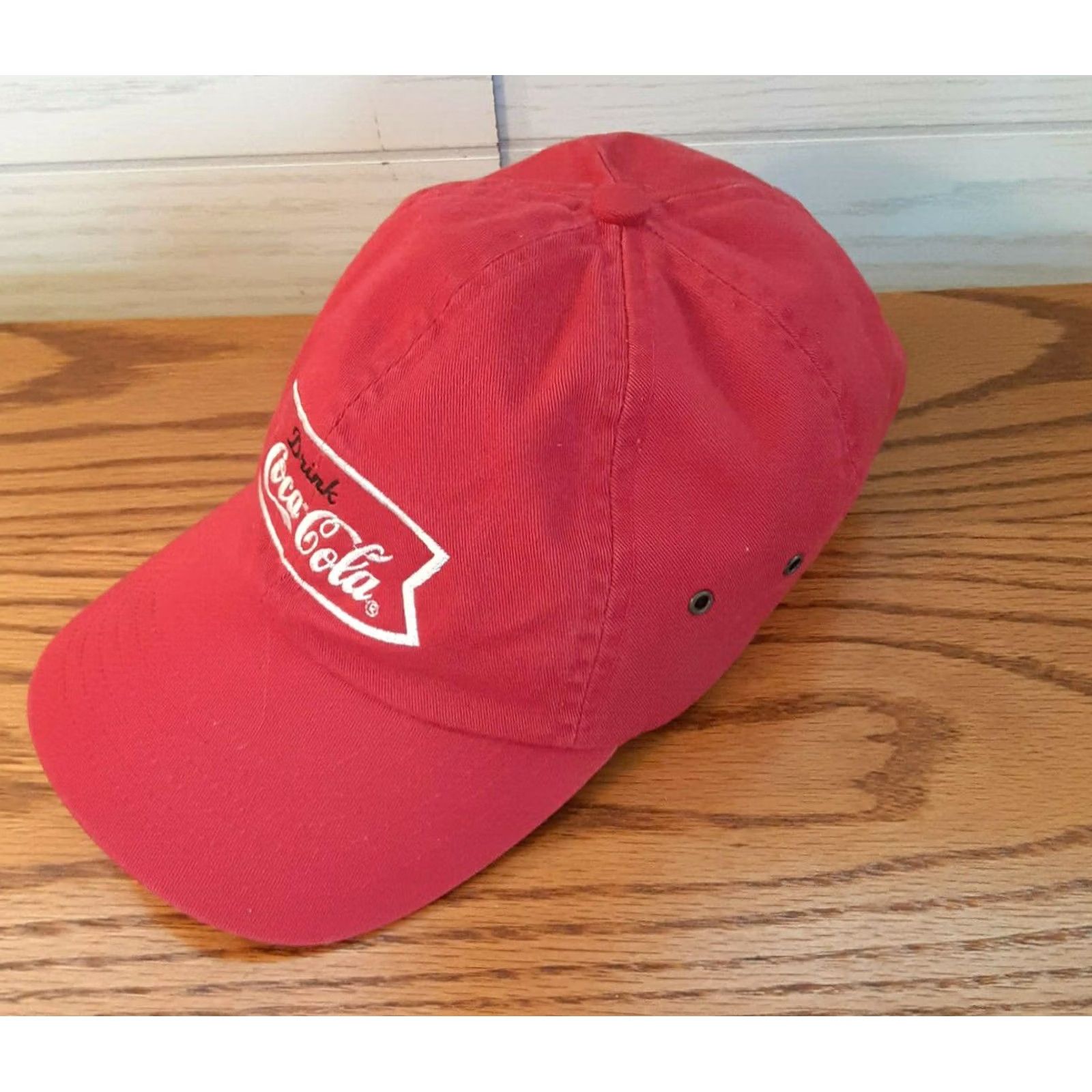 Vintage VINTAGE Coca Cola Red Embroidered Baseball Hat Adjustable Size Strap Mens Adjustable Red 90s Baseball Cap Cotton Size ONE SIZE - 3 Thumbnail