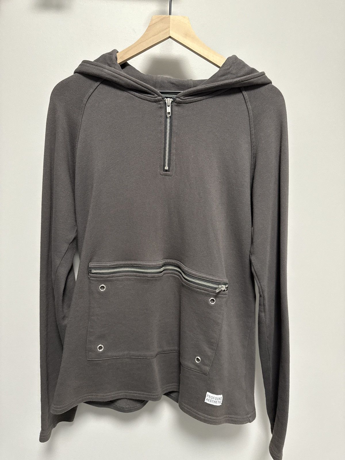 Profound Aesthetic Profound Aesthetic Front Zip Four-Tab Hoodie in Charcoal Size US M / EU 48-50 / 2 - 1 Thumbnail