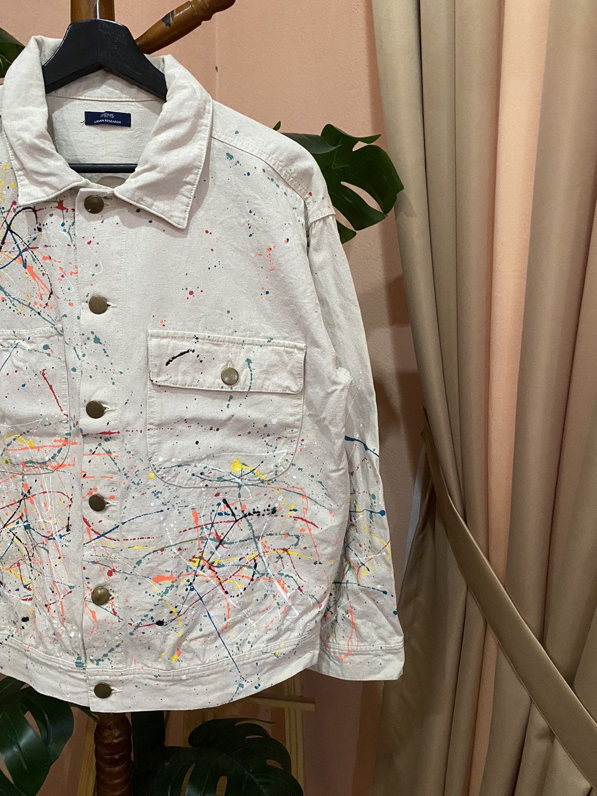 URBAN RESEARCH DOORS Artistic Splatter Painted Cotton Jacket by Urban Research Size US M / EU 48-50 / 2 - 4 Thumbnail