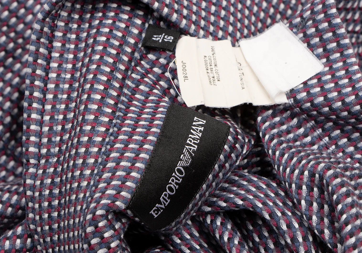 Emporio Armani One-Point Logo Multi-Embroidered Shirt in Blue and Red Size US M / EU 48-50 / 2 - 15 Thumbnail