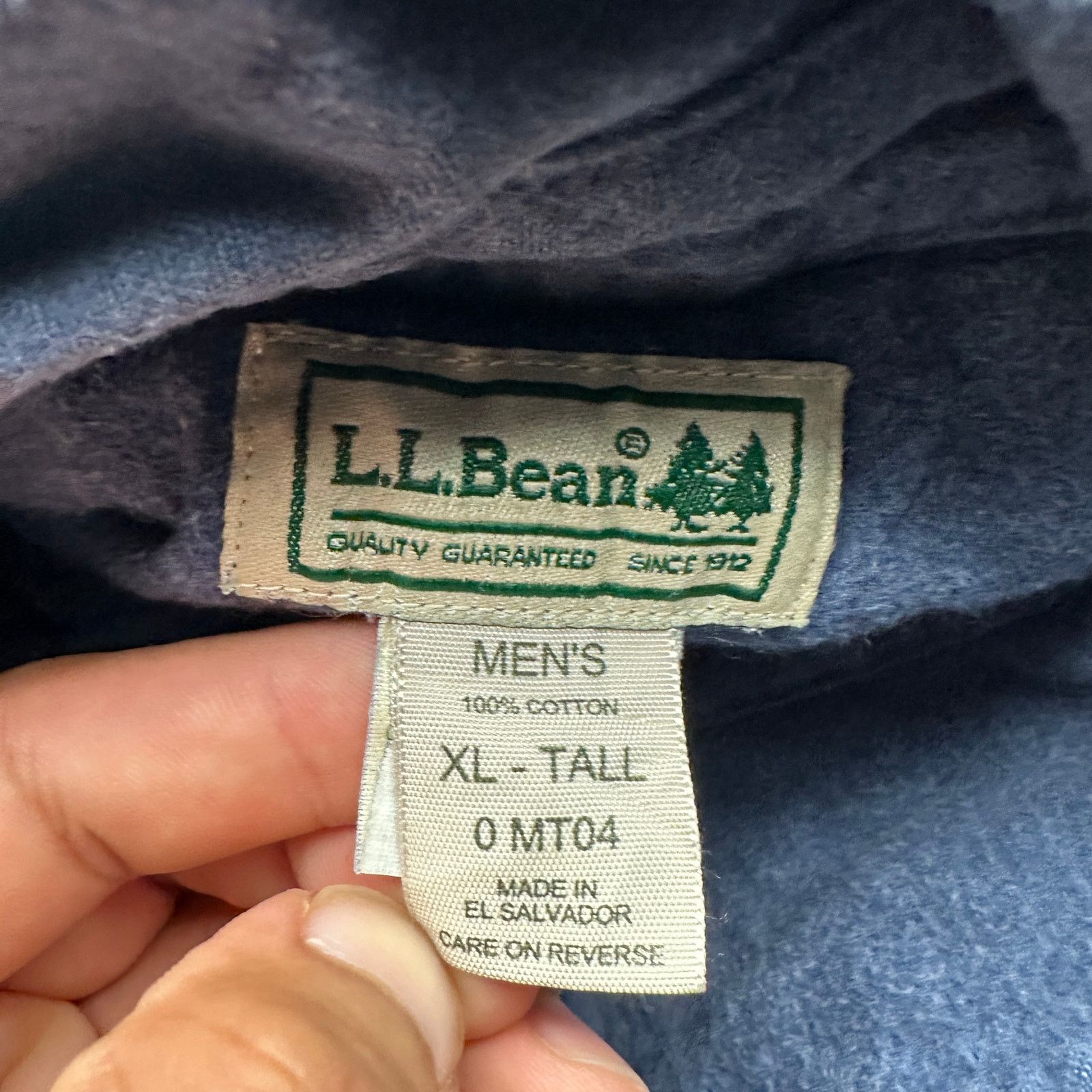 L.L. Bean Vintage LL Bean MT04 Chamois Flannel Shirt Men XL Tall Blue Size US XL / EU 56 / 4 - 2 Thumbnail