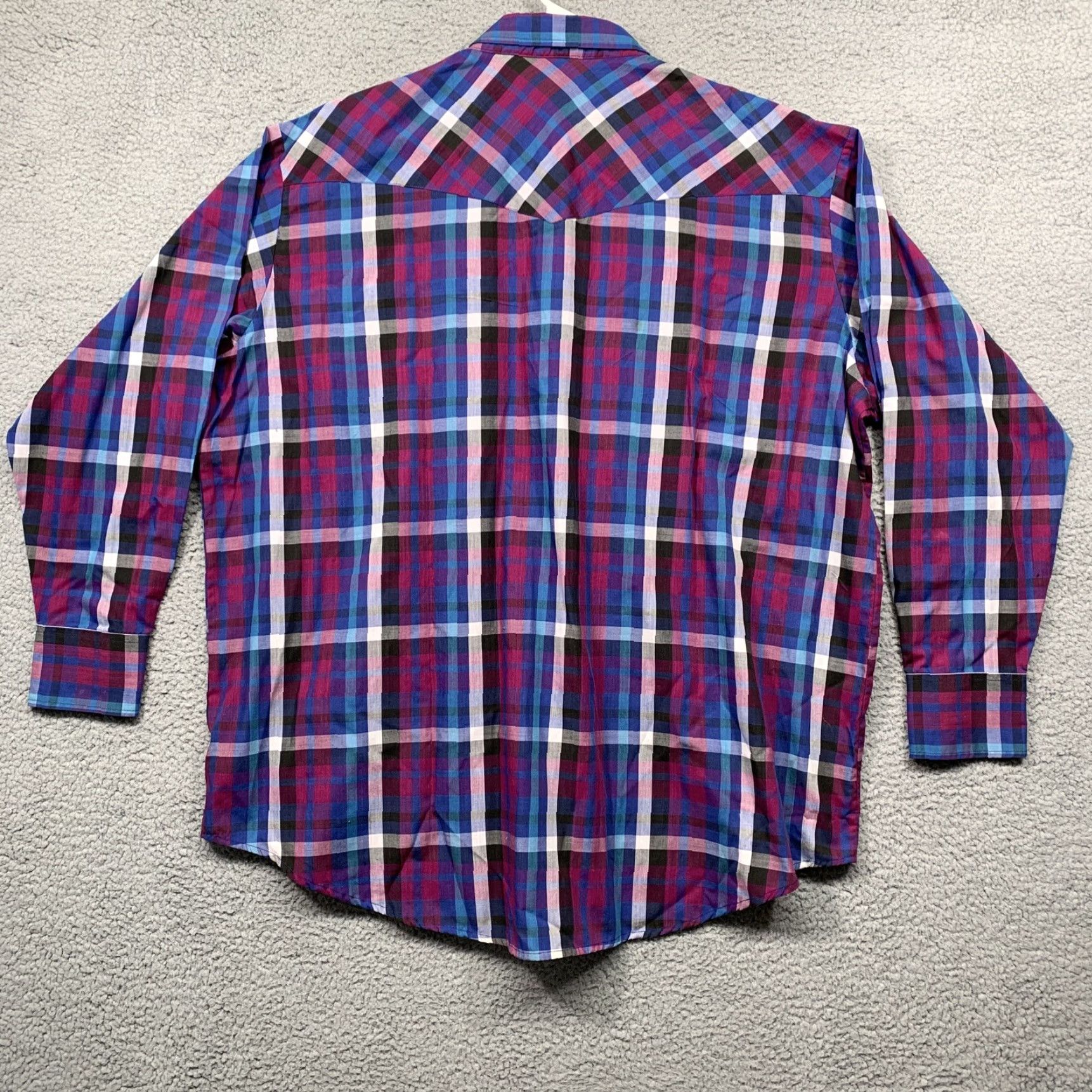 Vintage Rock Canyon Western Shirt Men's 3X Pearl Snap Plaid Blue Purple Black 2-Pockets Shirt Mens 3X Rock Canyon Western Pearl Snap Plaid 2-Pockets Size US XXL / EU 58 / 5 - 4 Thumbnail