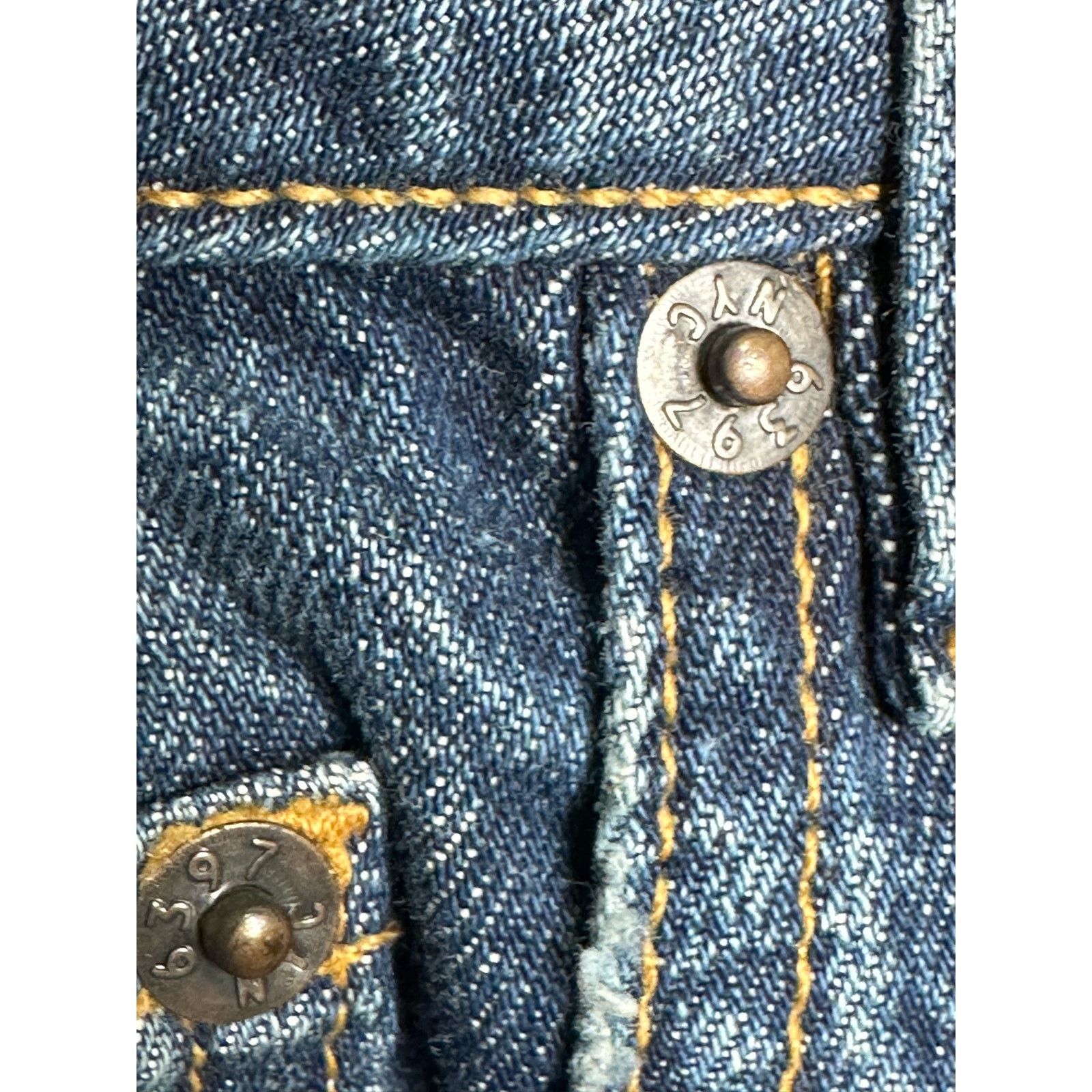 6397 6397 Blue Button Closure Shorty Cropped Baggy Jeans size 27 Size 32" / US 10 / IT 46 - 9 Thumbnail