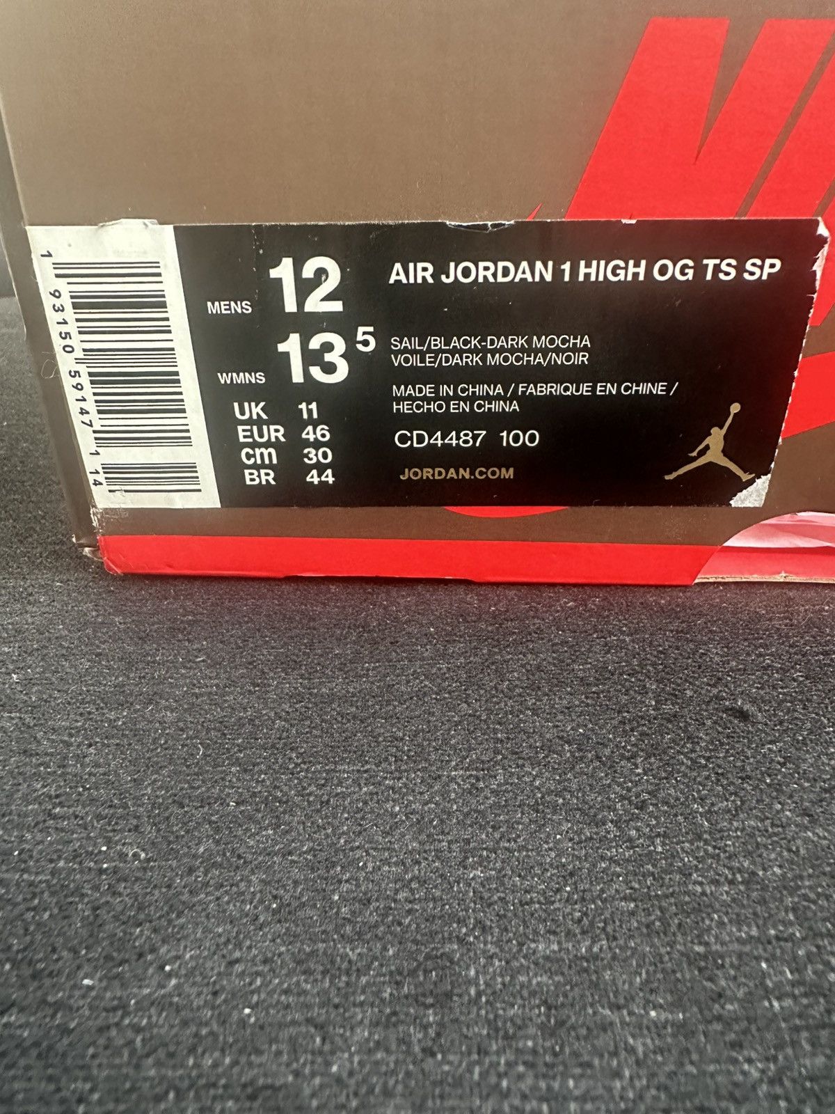 Jordan Brand × Travis Scott Jordan 1 Retro High OG SP Travis Scott Mocha Size US 12 / EU 45 - 6 Thumbnail