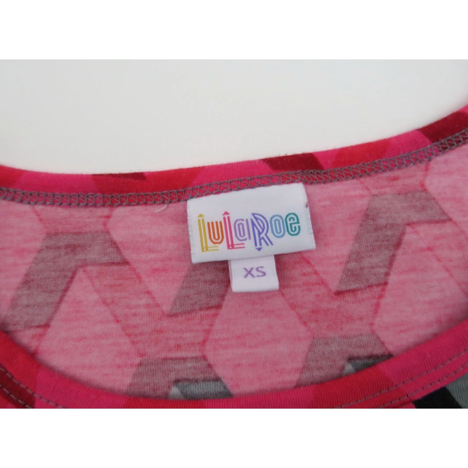 Vintage LuLaRoe Julia Dress XS Pink Black Gray Geometric Bodycon Dress Womens XS Size XS / US 0-2 / IT 36-38 - 7 Thumbnail