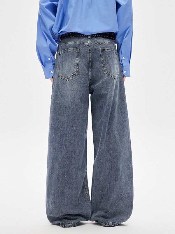 Japanese Brand Men's American-style vintage-washed straight-leg jeans Size US 32 / EU 48 - 4 Thumbnail