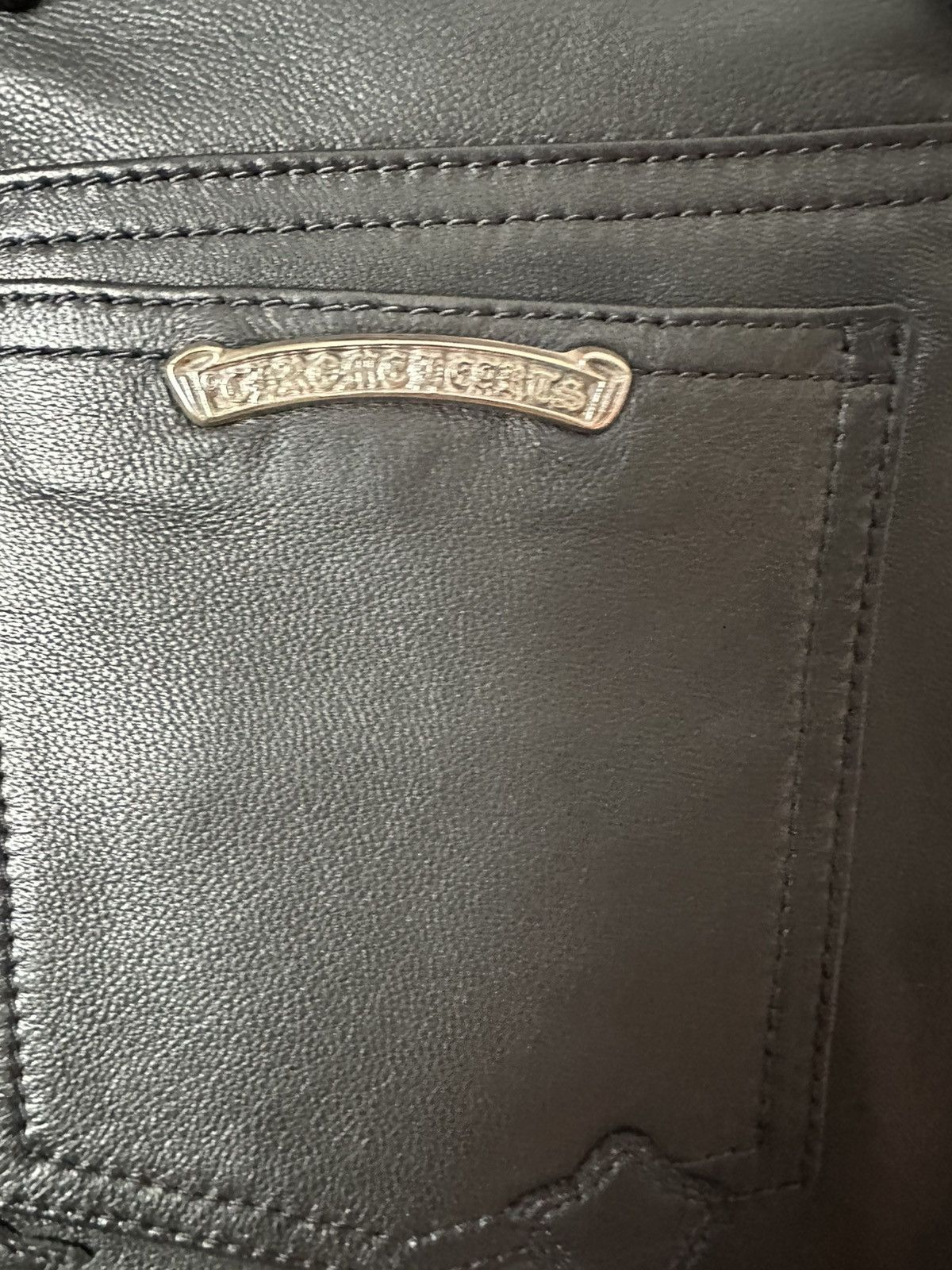 Chrome Hearts CHROME HEARTS KIDS YOUTH LEATHER FLEURKNEE CROSS PATCH PANT Size US 26 / EU 42 - 14 Thumbnail