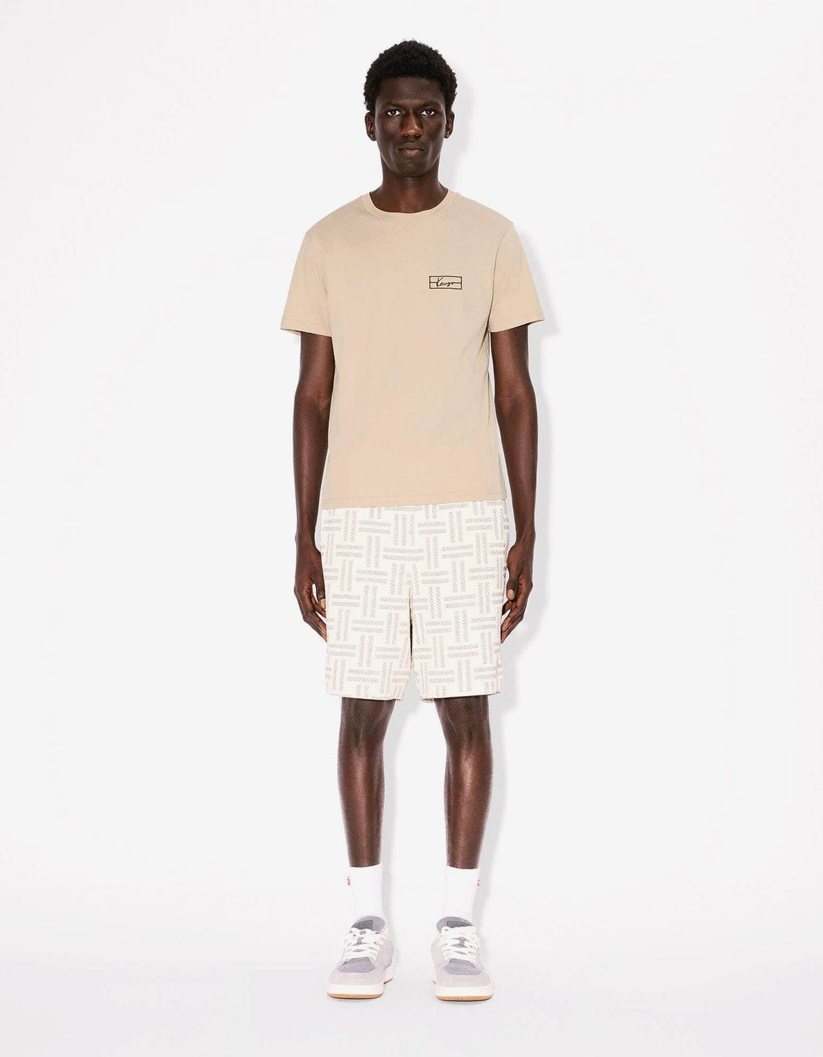 Kenzo Kenzo Weave Beige Logo Embroidered T-Shirt Size US M / EU 48-50 / 2 - 6 Thumbnail