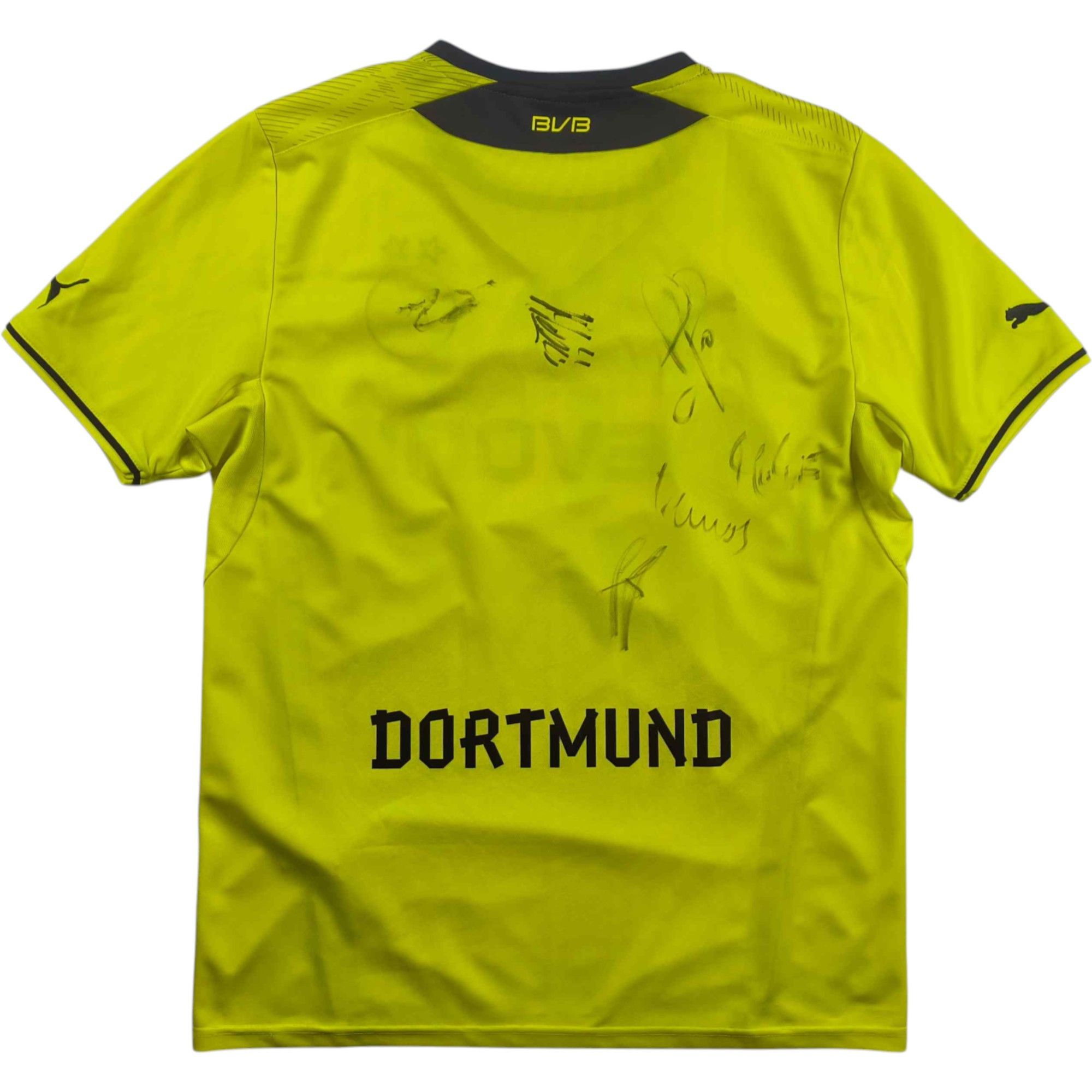 SIGNED Borussia Dortmund 2013-14 Puma home football jersey L