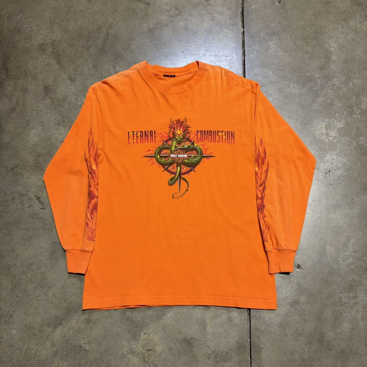 Harley Davidson Vintage Harley Davidson Flame Long Sleeve T shirt Biker Y2K Size US M / EU 48-50 / 2 - 4 Thumbnail