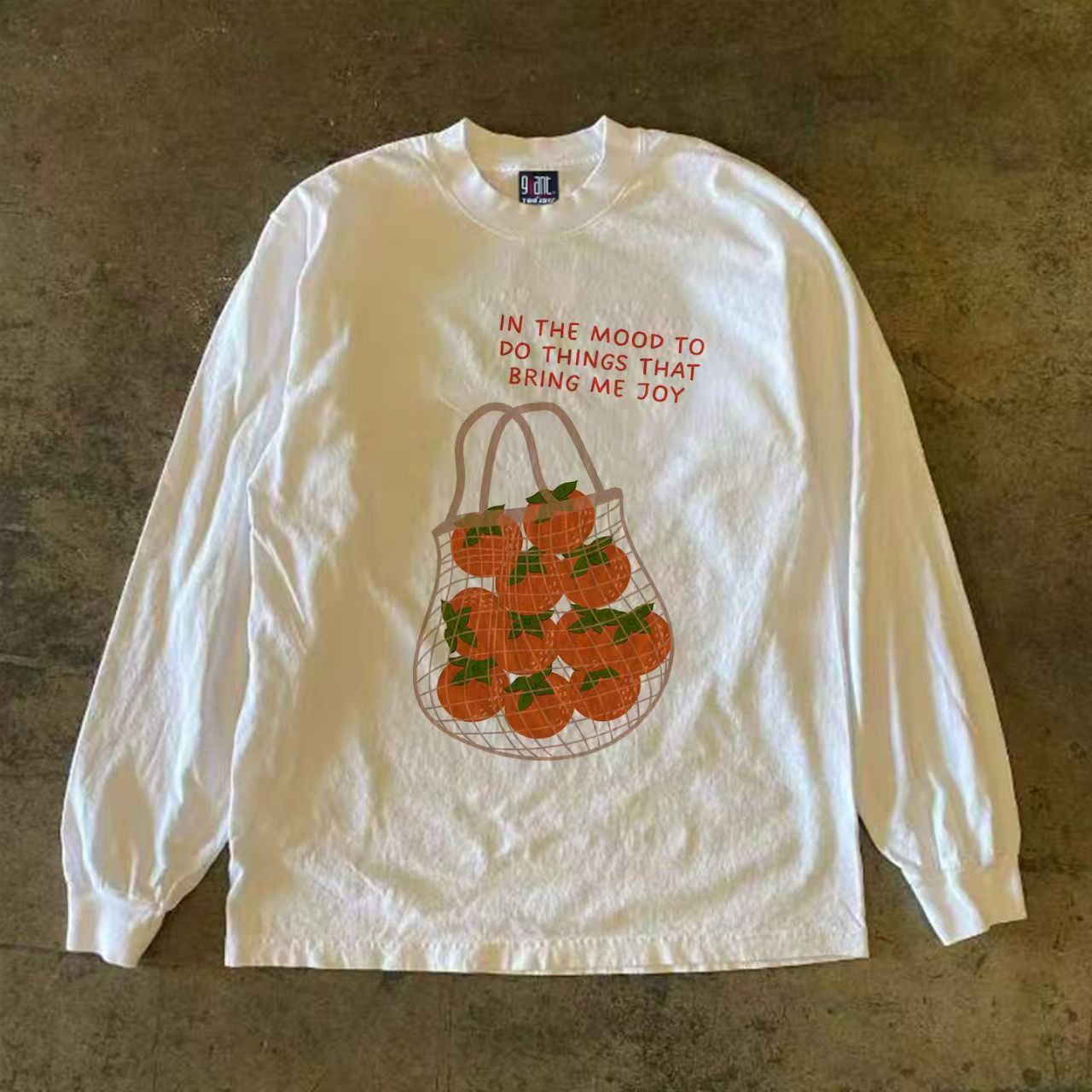 Japanese Brand White retro tomato print long-sleeved t-shirt Size US M / EU 48-50 / 2 - 1 Thumbnail