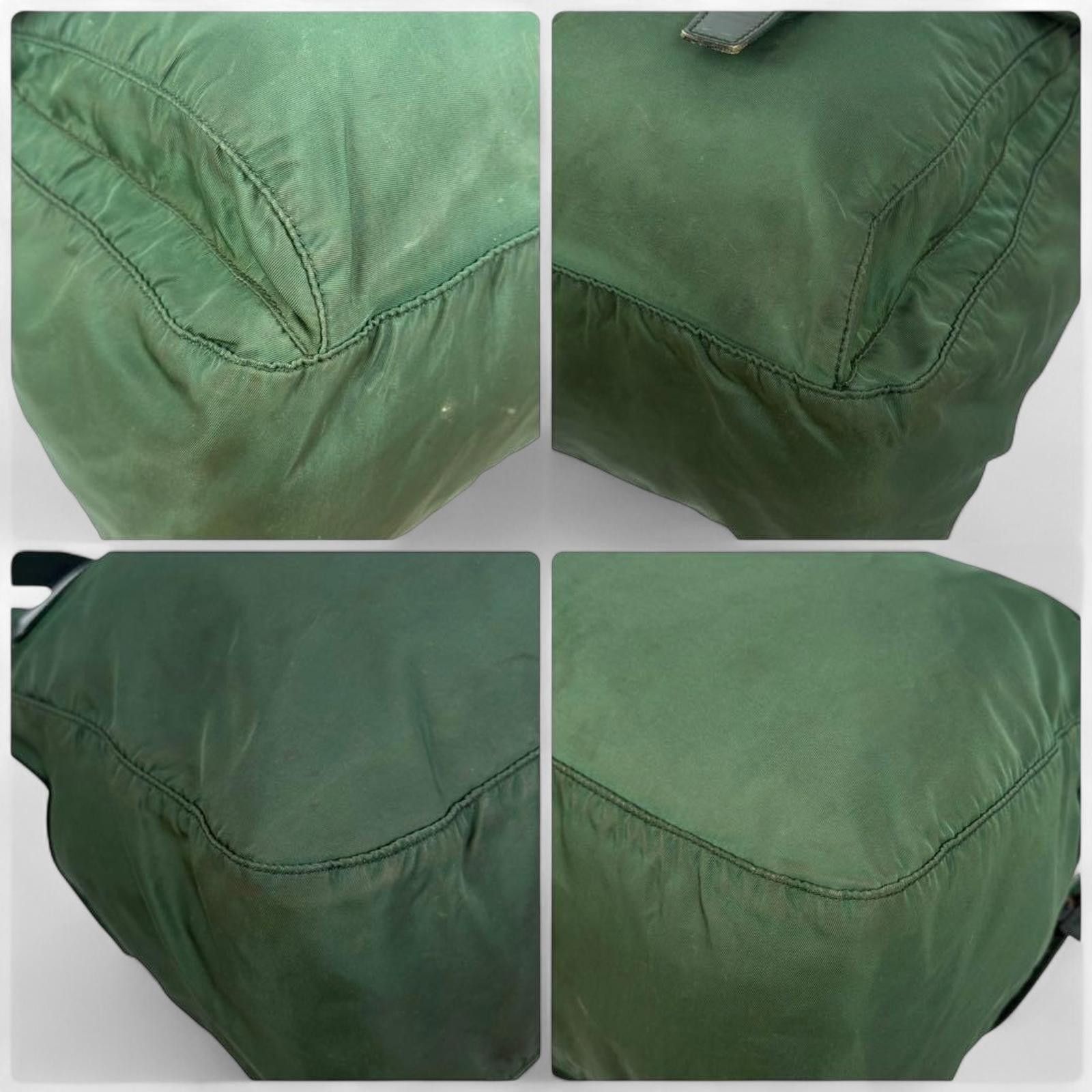 Prada Prada - Green Nylon Shoulder Bag Buckle Detail Size ONE SIZE - 6 Thumbnail