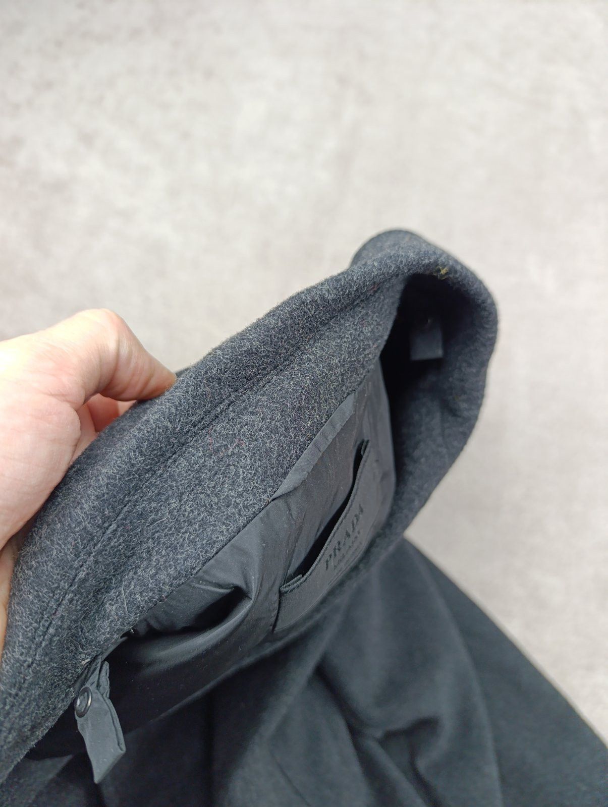 Prada PRADA MENS WOOL COAT LEATHER COLAR Size US L / EU 52-54 / 3 - 5 Thumbnail