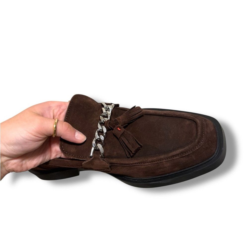 Hugo HUGO Iker Brown Suede Slip-On Tassel Square Toe Loafers Size US 8.5 / EU 41-42 - 8 Thumbnail