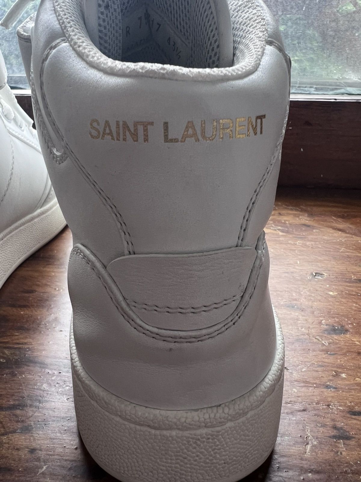 Saint Laurent Paris $1.3K Lax dirty white mid-top sneakers, EU43.5/US10.5 Size US 10.5 / EU 43-44 - 11 Thumbnail