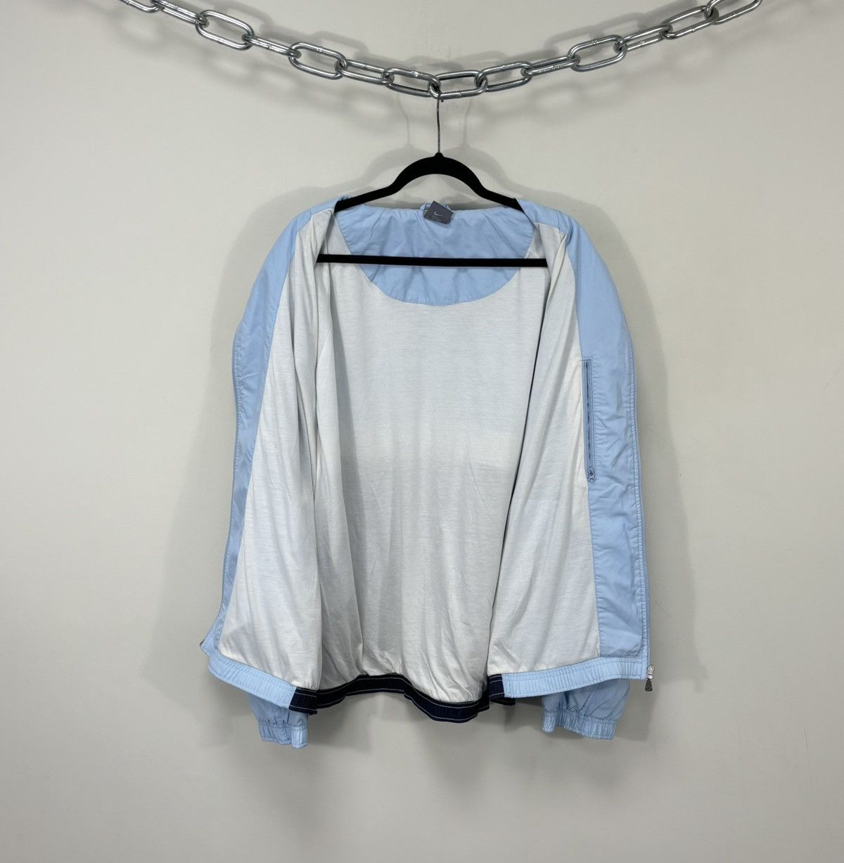Nike Vintage Nike Y2K Baby Blue Retro Swoosh Hype Track Jacket Size US XXL / EU 58 / 5 - 2 Thumbnail