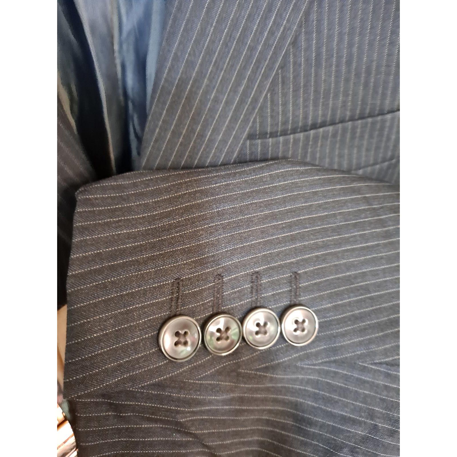 Calvin Klein Calvin Klein Slim Fit Gray Pinstripe 2 Button Blazer Size 40 Size 40R - 3 Thumbnail