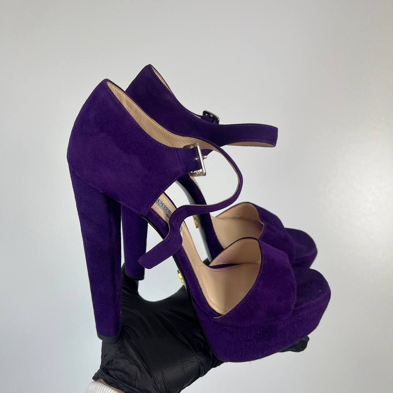 Prada Prada Purple Suede Platform High Heel Sandals Size 37.5 Size US 7.5 / IT 37.5 - 2 Thumbnail