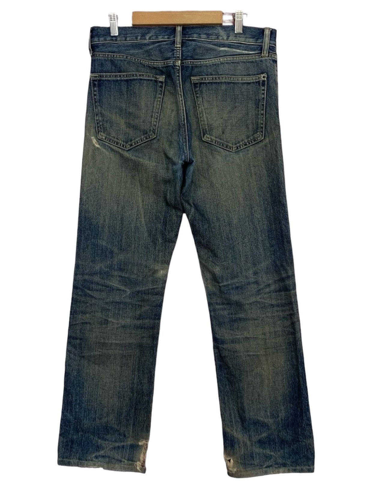 Japanese Brand Mud Wash Y2K Tokyo Distressed Regular Straight Denim (AD24) Size US 31 - 2 Thumbnail