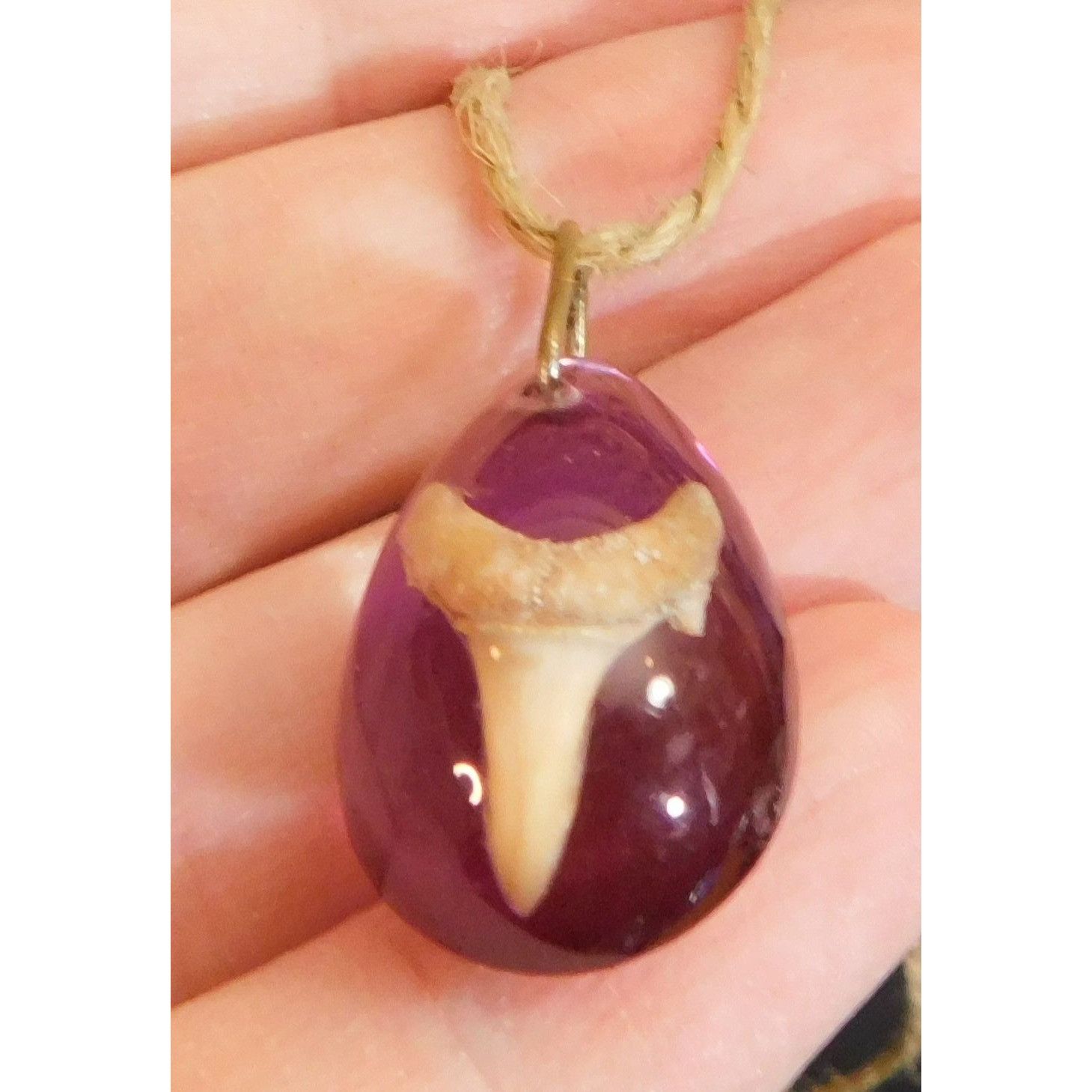 Other Purple Teardrop Shark Tooth Pendant Necklace Size ONE SIZE - 5 Thumbnail