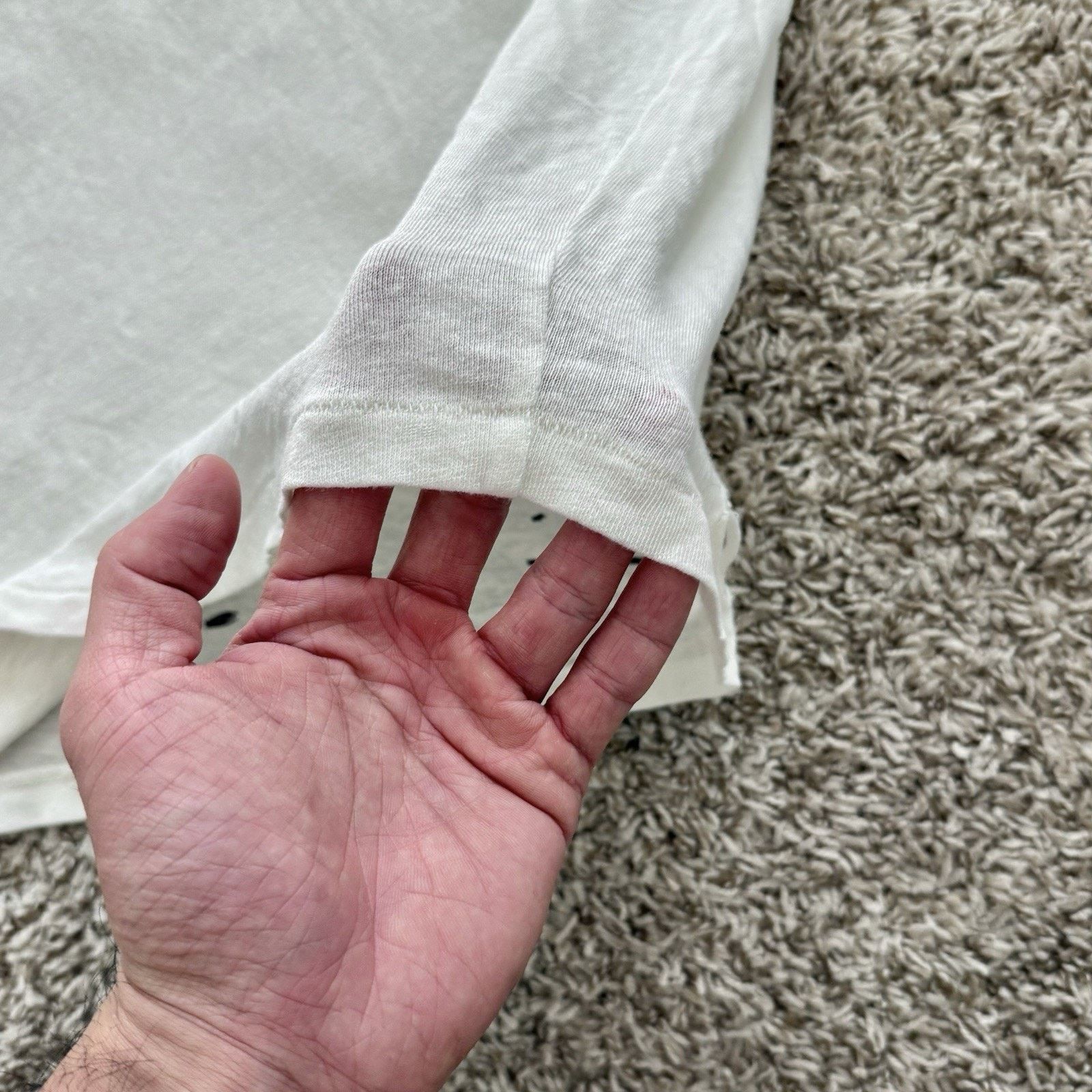 R13 $295 R13 Destroyed Boy T-Shirt Off White EcruJapanese Fabric Size US S / EU 44-46 / 1 - 18 Thumbnail