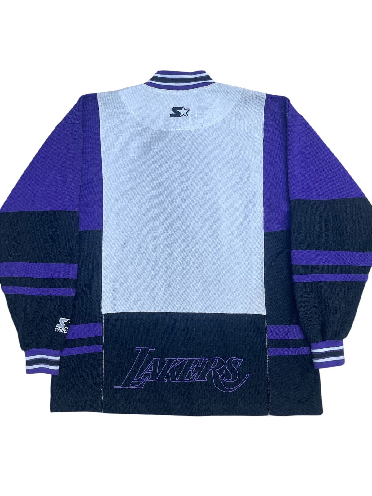Starter Vintage Starter NBA Lakers Zip-Up Jacket Size US M / EU 48-50 / 2 - 2 Thumbnail