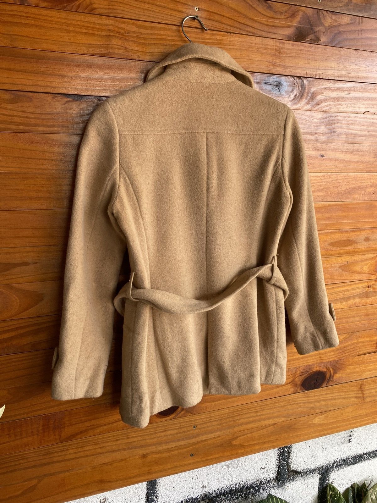 Japanese Brand Jouer à la Pupe Beige Wool Coat – Classic Belted Short Coat Size S / US 4 / IT 40 - 13 Thumbnail