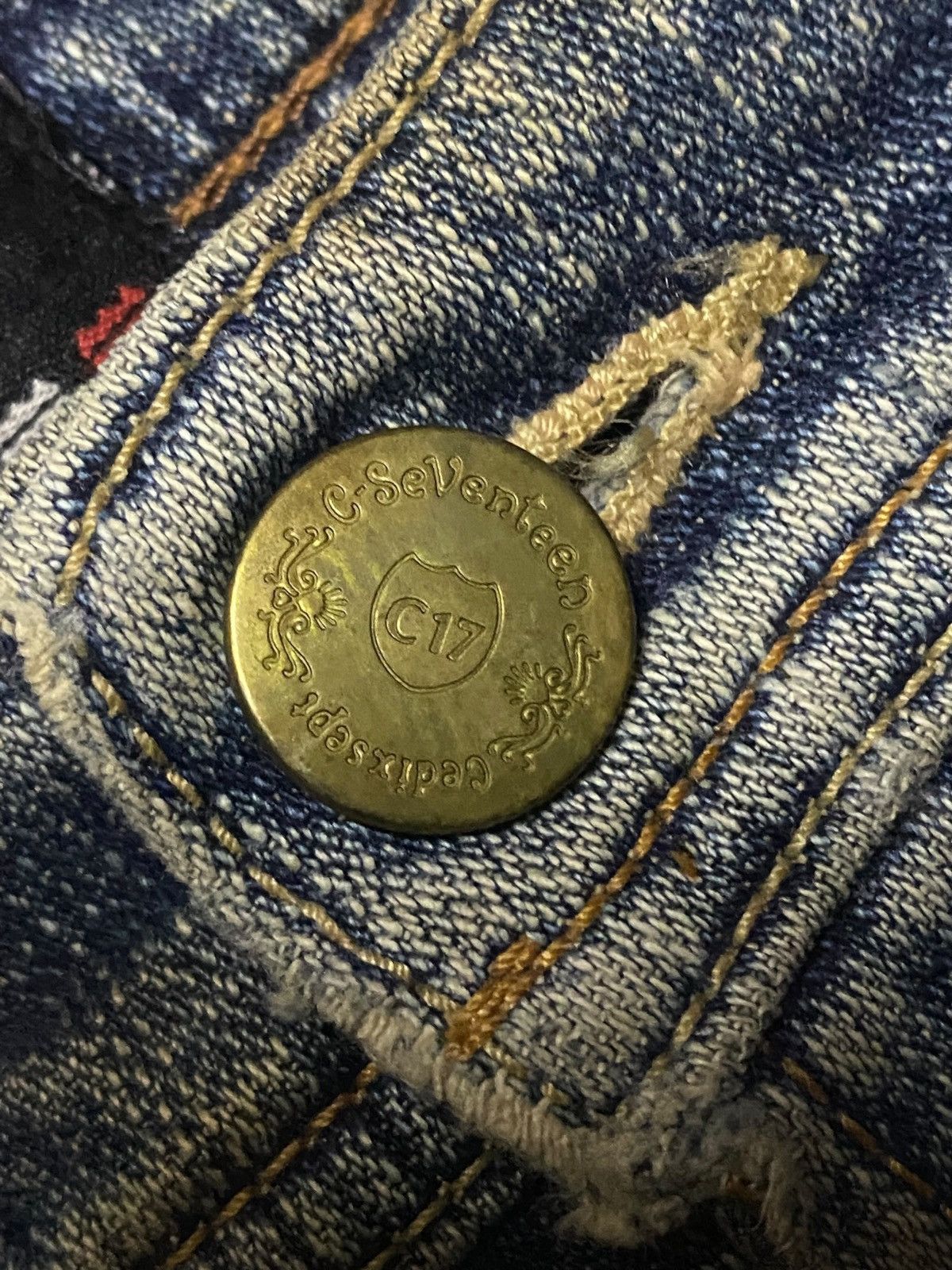 7 For All Mankind Vintage Japanese Brand C Seventeen Mud Wash Flare Jeans Size 31" - 17 Thumbnail