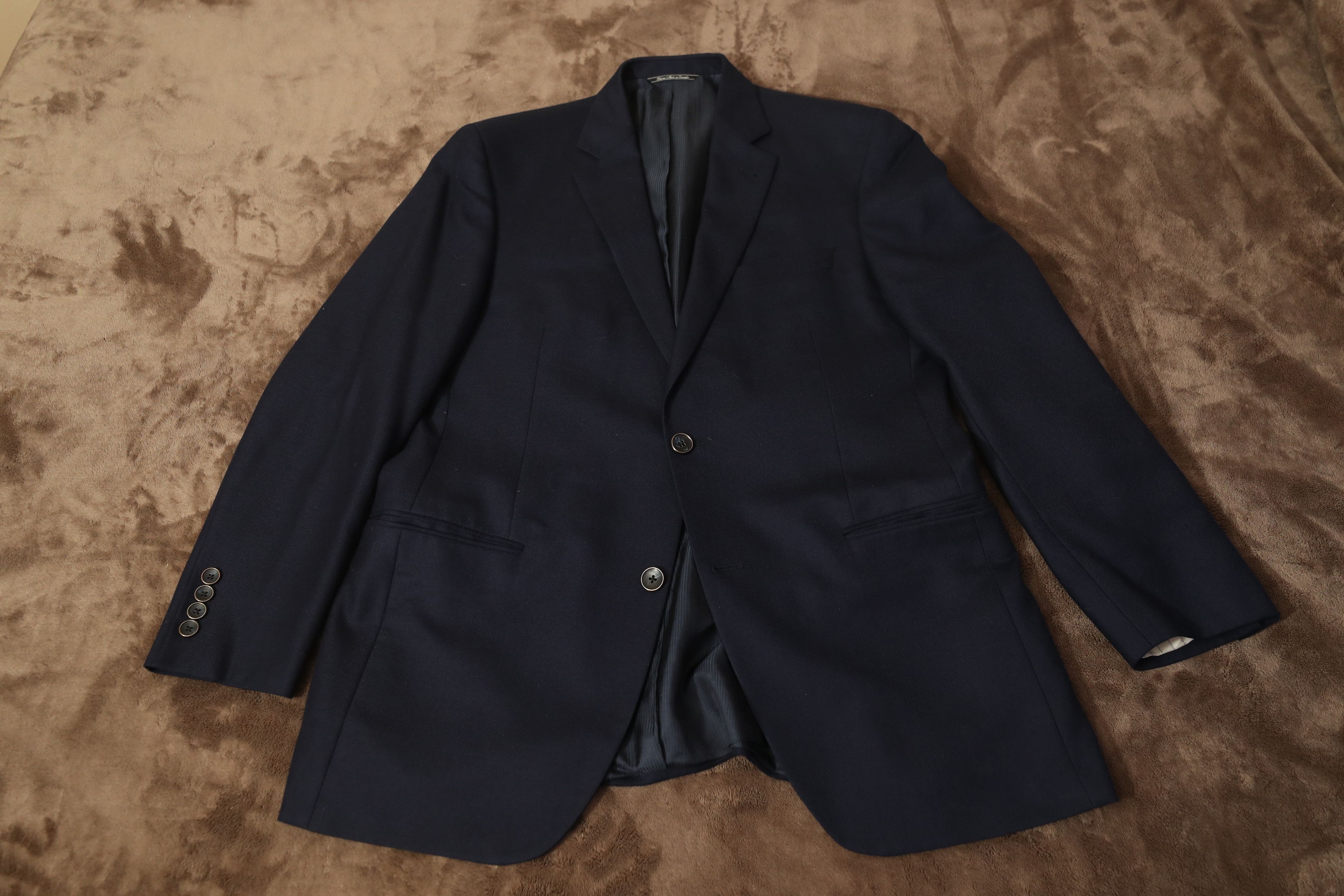 Saks Fifth Avenue Saks 5th Ave Cashmere Navy Suit Jacket (42R) Size 42R - 3 Thumbnail