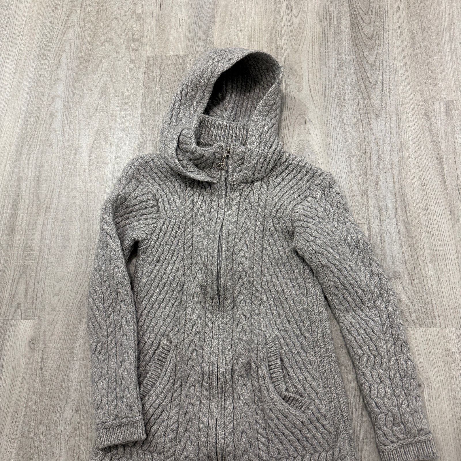 Other Original Aran Co Knit Coat Cardigan XS 100% Merino Wool Size XS / US 0-2 / IT 36-38 - 2 Thumbnail