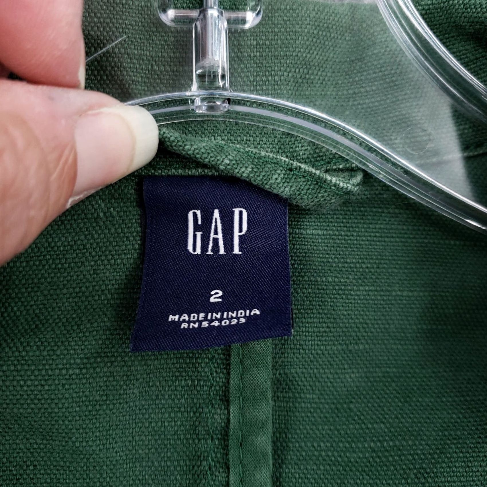Gap Gap Jacket Womens 2 Green Basic Cropped Single Breasted Two-Button Long Sleeves Shirt Mens Womens Girls Boys Size XS / US 0-2 / IT 36-38 - 3 Thumbnail