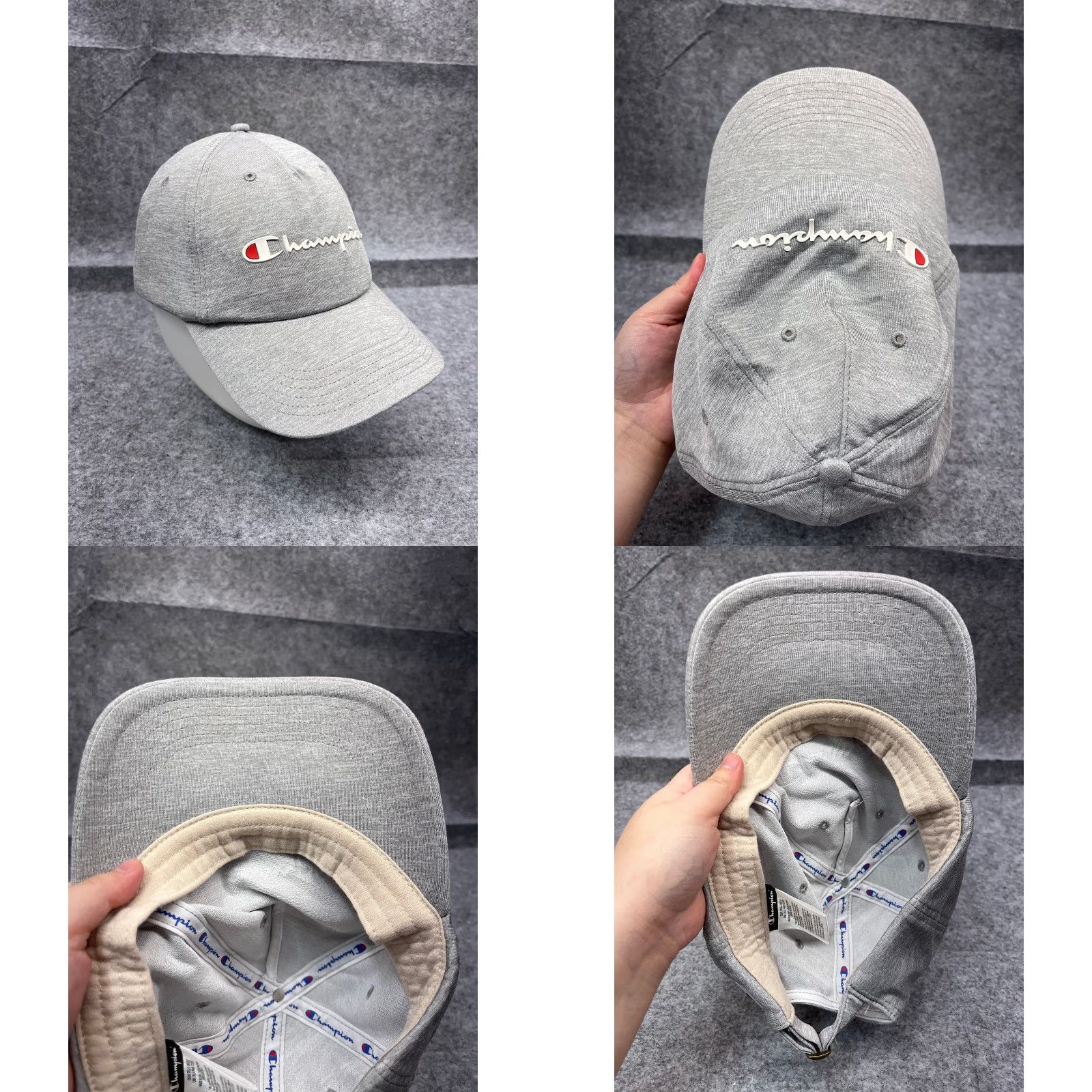 Champion Champion Hat Cap Strap Back Adult One Size Heather Gray 100% Polyester Golf Cap Adjustable Twill Logo Men Mens Size ONE SIZE - 8 Thumbnail
