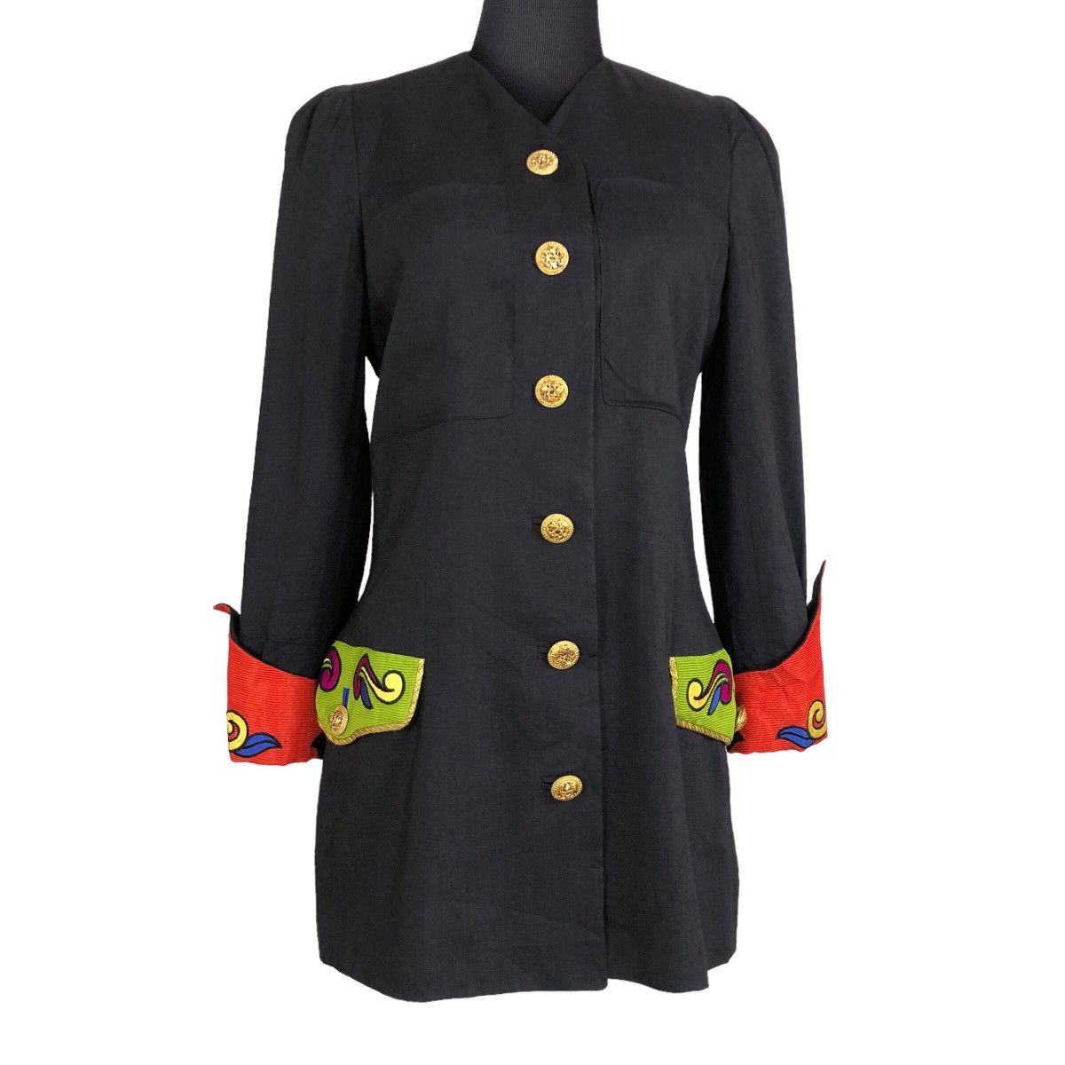 Versace Vintage Gianni Versace Couture 1991 S/S Baroque Cuff Blazer Size S / US 4 / IT 40 - 2 Thumbnail