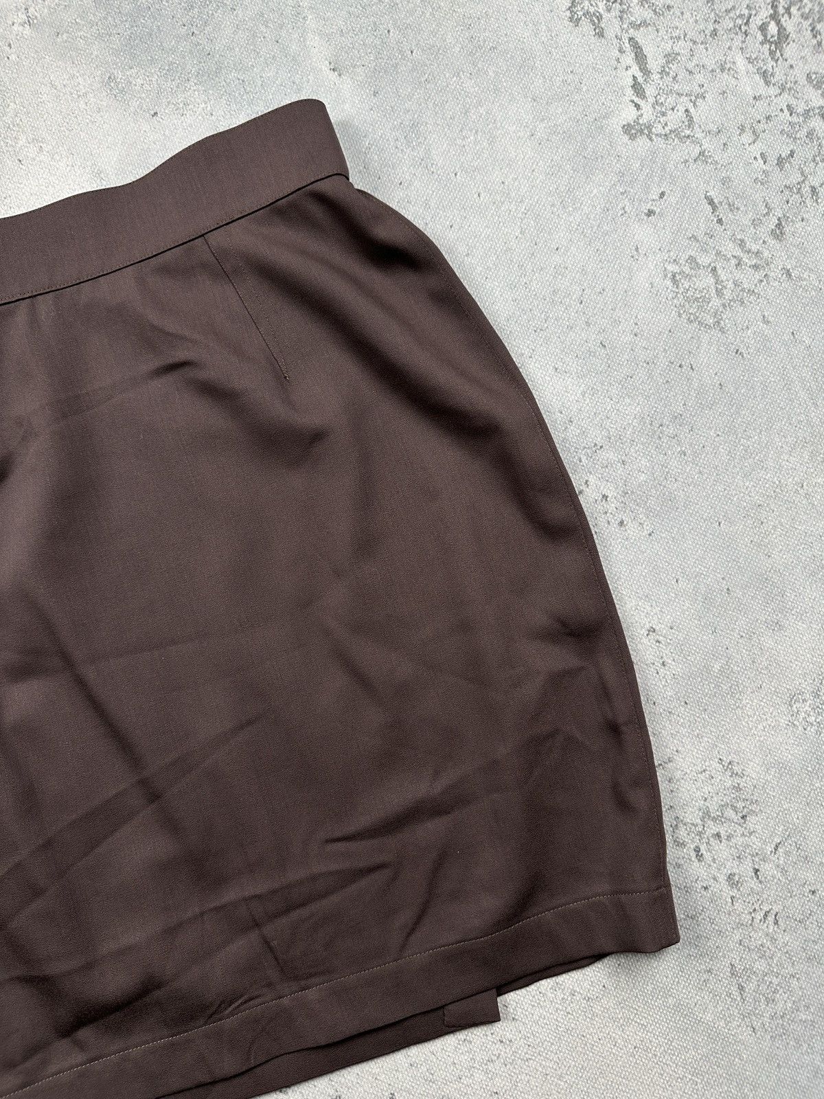 Thierry Mugler Thierry Mugler Paris Brown Wrap Pencil Skirt Structured 80s Size 28" / US 6 / IT 42 - 6 Thumbnail