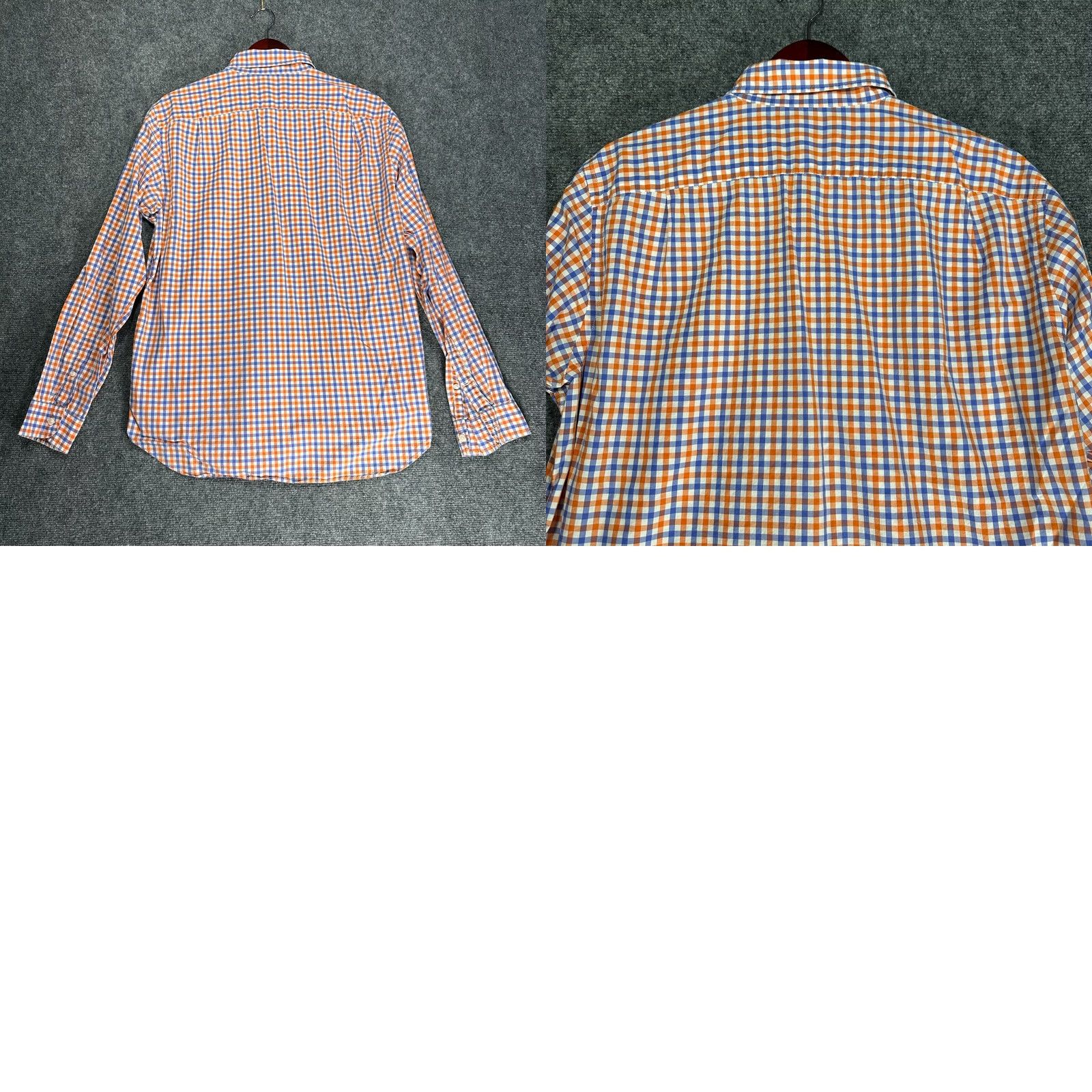 J.Crew J.CREW Shirt Mens L Lightweight Cotton Orange Blue Check Button-Down Size US L / EU 52-54 / 3 - 8 Thumbnail